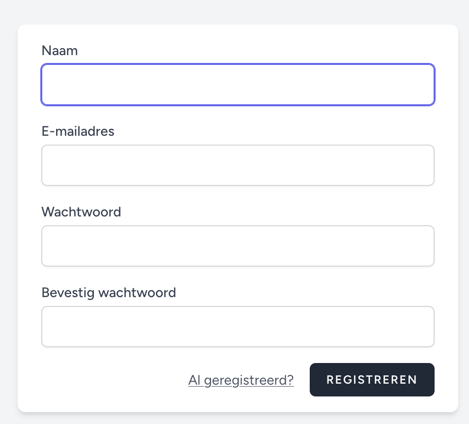 Registratieformulier