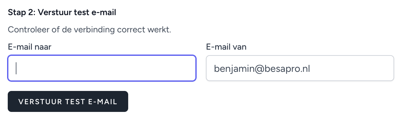 Test e-mail formulier