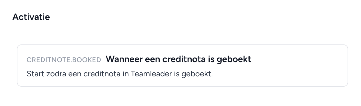 De Activatie sectie op de workflow bewerkpagina