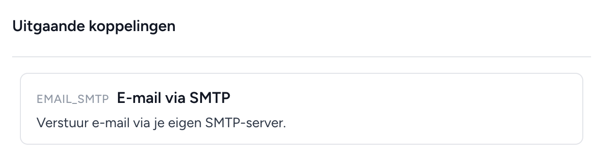 Lijst van uitgaande koppelingen op de workflow bewerkpagina